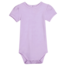 Blank Girl's Short Puff Sleeve Infant Bodysuit